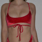 Caliber Bikini-Top in Rot-Samt