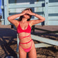 Queen Bikini-Hose in Rot-Samt