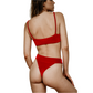 Arrow Bikini-Top in Rot-Samt