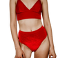 Prinzessin Bikini-Hose in Rot-Samt